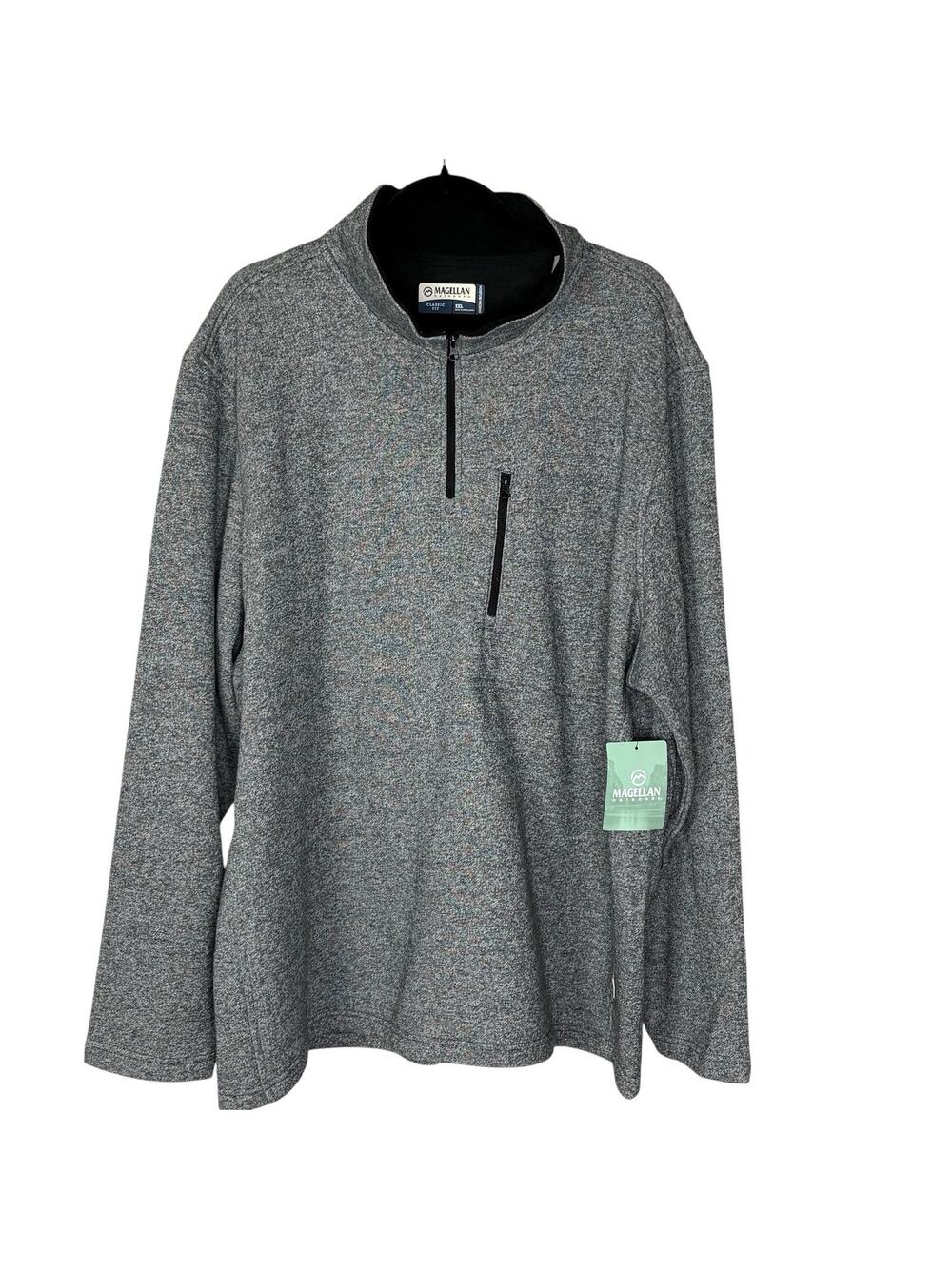 NWT Magellan Classic Fit Pullover Fleece 1/4 Zip Moisture Wicking Gray Size 2XL